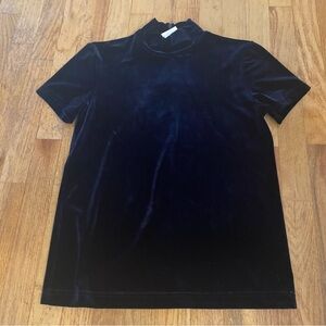 NWT DKNY navy blue velvet top size medium